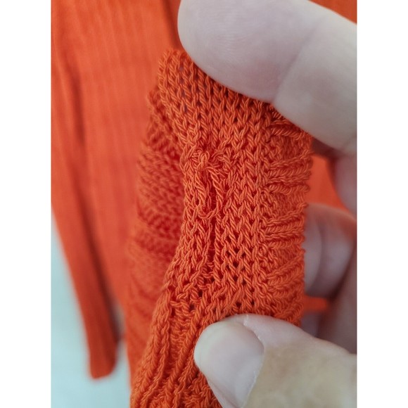 Chico's Orange Open Front Cable Knit Cardigan Size 3 XL - Picture 6 of 7